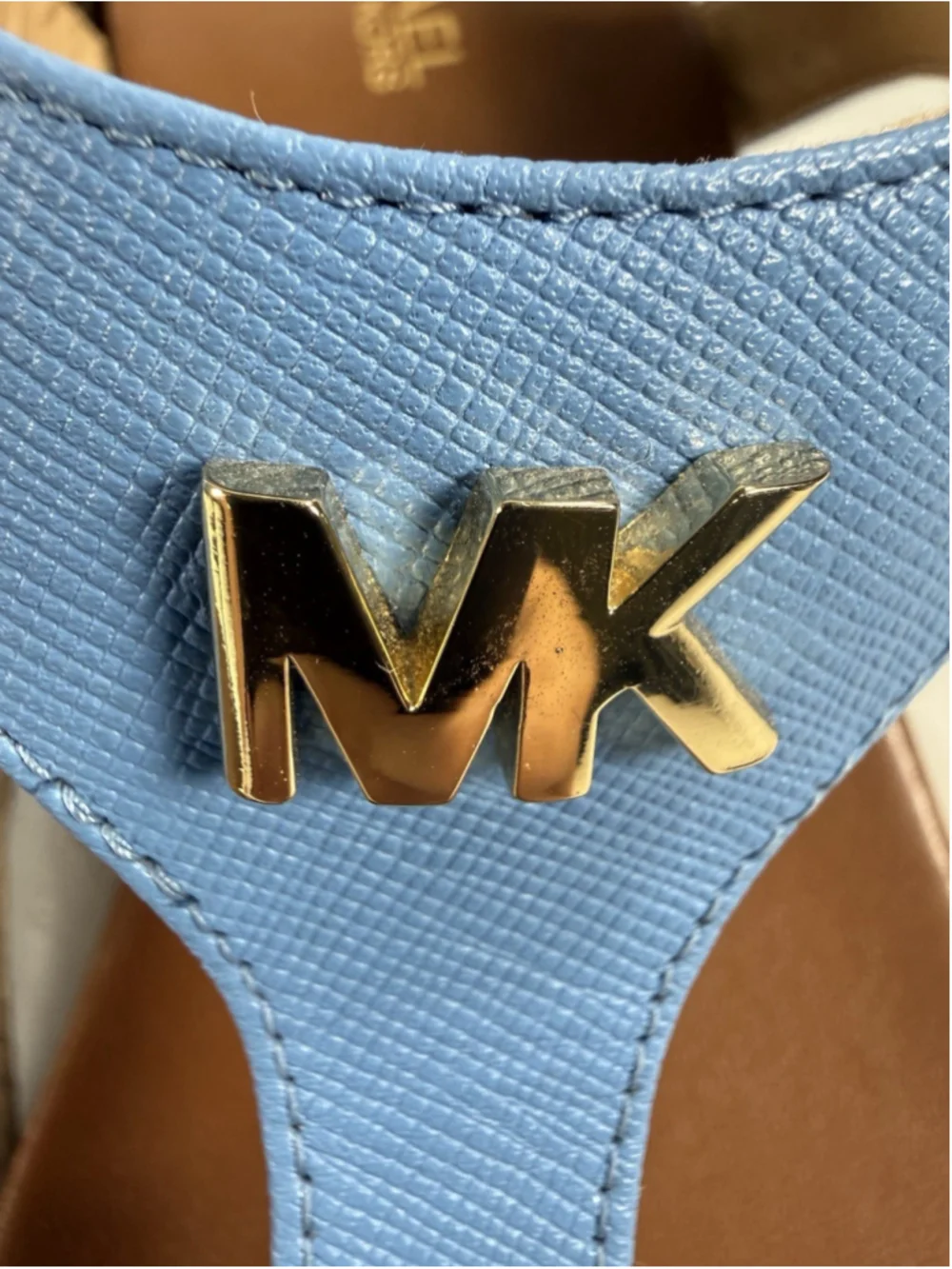 Michael Kors Laney Thong Espadrille wedge platform Sandals Blue Size 7M